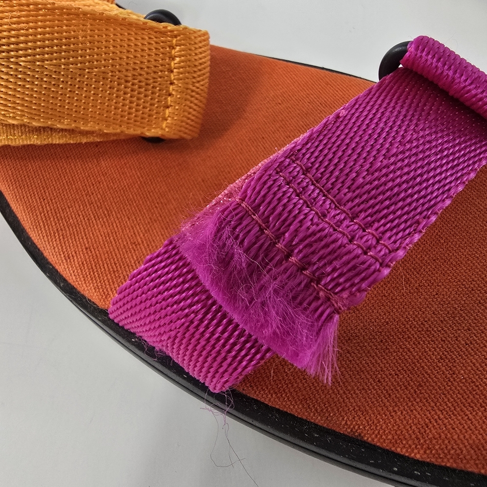 J Crew Gretchen Colorblock Strappy Sandals Webbed Web Strap Flat Shoes Size 10.5 - Picture 4 of 11